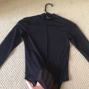 Black mesh bodysuit